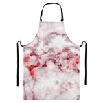 White Ruby Marble Print Bib Apron With Pocket