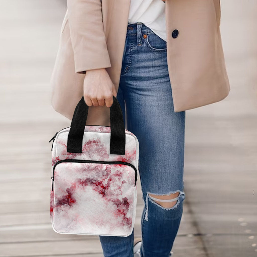 White Ruby Marble Print Bible Tote Bag