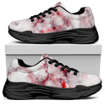 White Ruby Marble Print Black Chunky Shoes