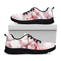 White Ruby Marble Print Black Running Shoes