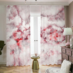 White Ruby Marble Print Blackout Pencil Pleat Curtains