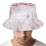 White Ruby Marble Print Bucket Hat