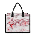 White Ruby Marble Print Canvas Tote Bag