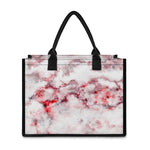 White Ruby Marble Print Canvas Tote Bag