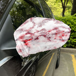 White Ruby Marble Print Car Side Mirror Covers