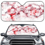 White Ruby Marble Print Car Windshield Sun Shade