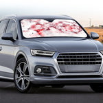 White Ruby Marble Print Car Windshield Sun Shade