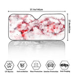 White Ruby Marble Print Car Windshield Sun Shade