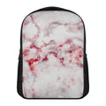 White Ruby Marble Print Casual Backpack