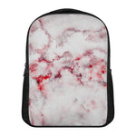 White Ruby Marble Print Casual Backpack
