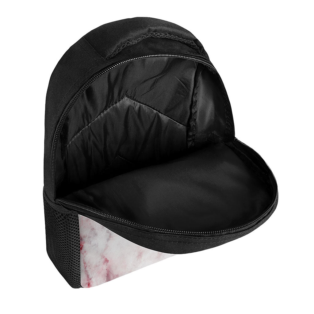 White Ruby Marble Print Casual Backpack