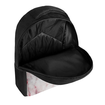 White Ruby Marble Print Casual Backpack