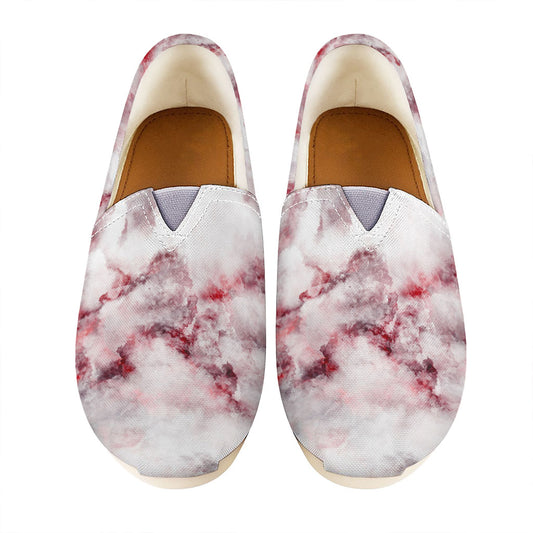 White Ruby Marble Print Casual Shoes