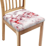 White Ruby Marble Print Chair Cushion Cover
