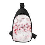 White Ruby Marble Print Chest Bag