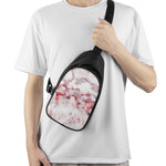 White Ruby Marble Print Chest Bag