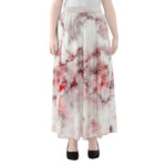 White Ruby Marble Print Chiffon Maxi Skirt