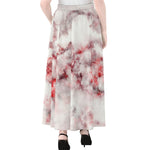 White Ruby Marble Print Chiffon Maxi Skirt