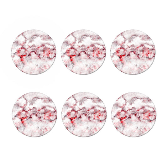 White Ruby Marble Print Coaster Set
