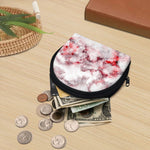 White Ruby Marble Print Coin Purse