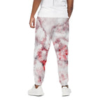 White Ruby Marble Print Cotton Pants