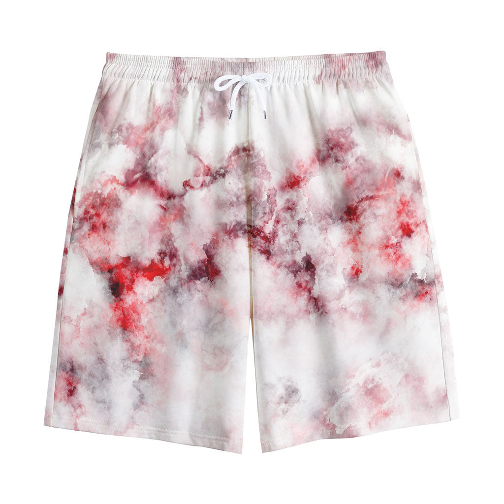 White Ruby Marble Print Cotton Shorts