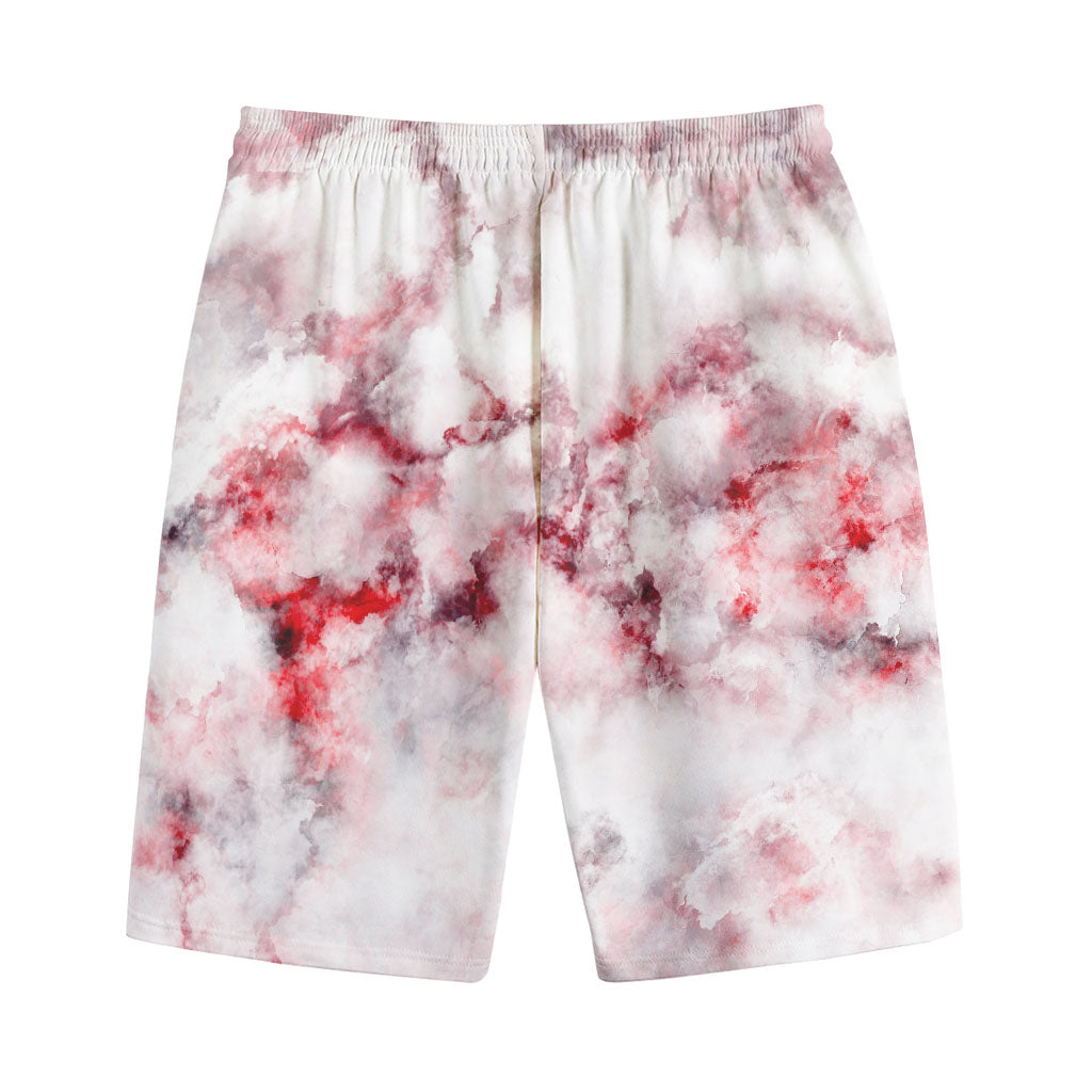 White Ruby Marble Print Cotton Shorts