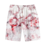 White Ruby Marble Print Cotton Shorts