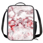 White Ruby Marble Print Crossbody Lunch Bag