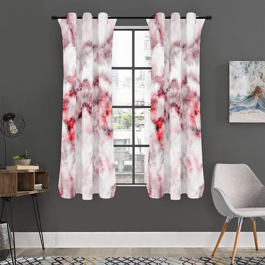 White Ruby Marble Print Curtain