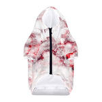 White Ruby Marble Print Dog Zip Up Hoodie