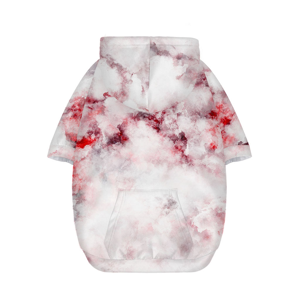 White Ruby Marble Print Dog Zip Up Hoodie