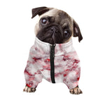 White Ruby Marble Print Dog Zip Up Jacket