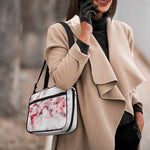 White Ruby Marble Print Double Strap Bible Bag