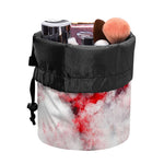 White Ruby Marble Print Drawstring Makeup Bag