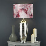 White Ruby Marble Print Drum Lamp Shade