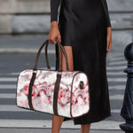 White Ruby Marble Print Duffle Bag