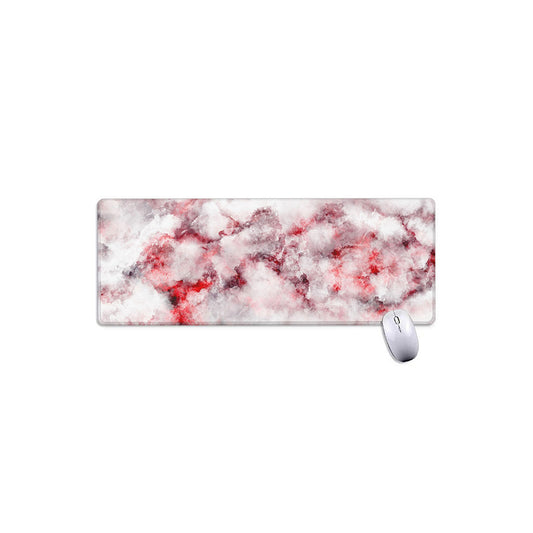 White Ruby Marble Print Extended Mouse Pad