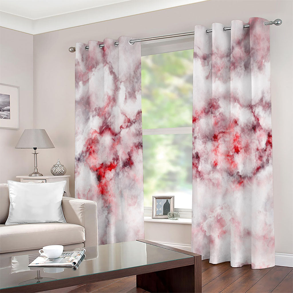 White Ruby Marble Print Extra Wide Grommet Curtains