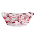 White Ruby Marble Print Fanny Pack