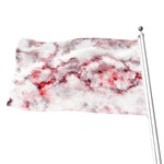 White Ruby Marble Print Flag