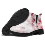 White Ruby Marble Print Flat Ankle Boots