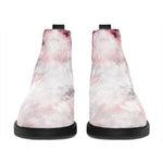 White Ruby Marble Print Flat Ankle Boots
