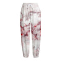 White Ruby Marble Print Fleece Lined Knit Pants