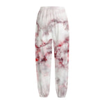 White Ruby Marble Print Fleece Lined Knit Pants