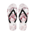 White Ruby Marble Print Flip Flops