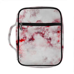 White Ruby Marble Print Front Pocket Bible Bag