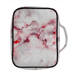 White Ruby Marble Print Front Pocket Bible Bag