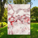 White Ruby Marble Print Garden Flag