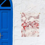 White Ruby Marble Print Garden Flag